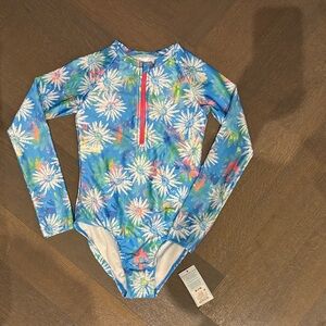 Cat & Jack Blue Floral girls one piece swimsuit